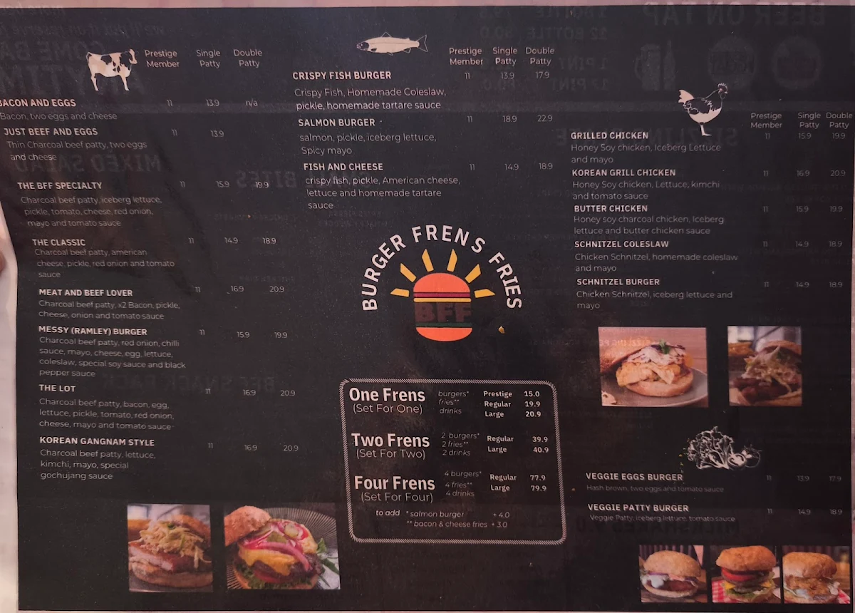 Menu, Burger Frens Fries