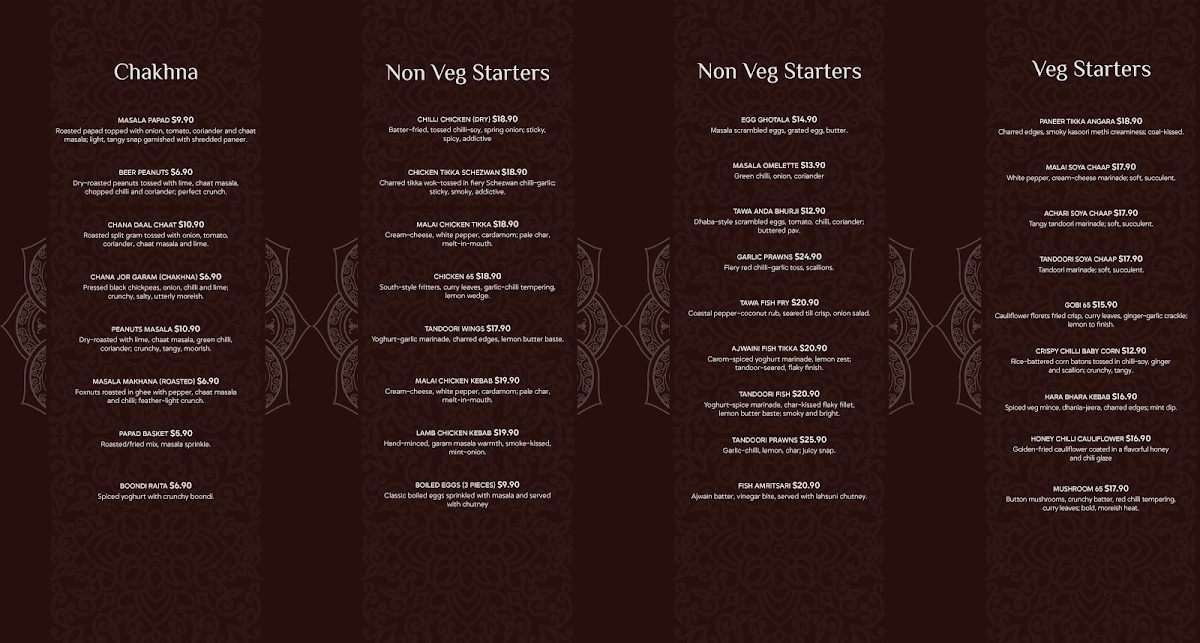 Menu, Maikhana