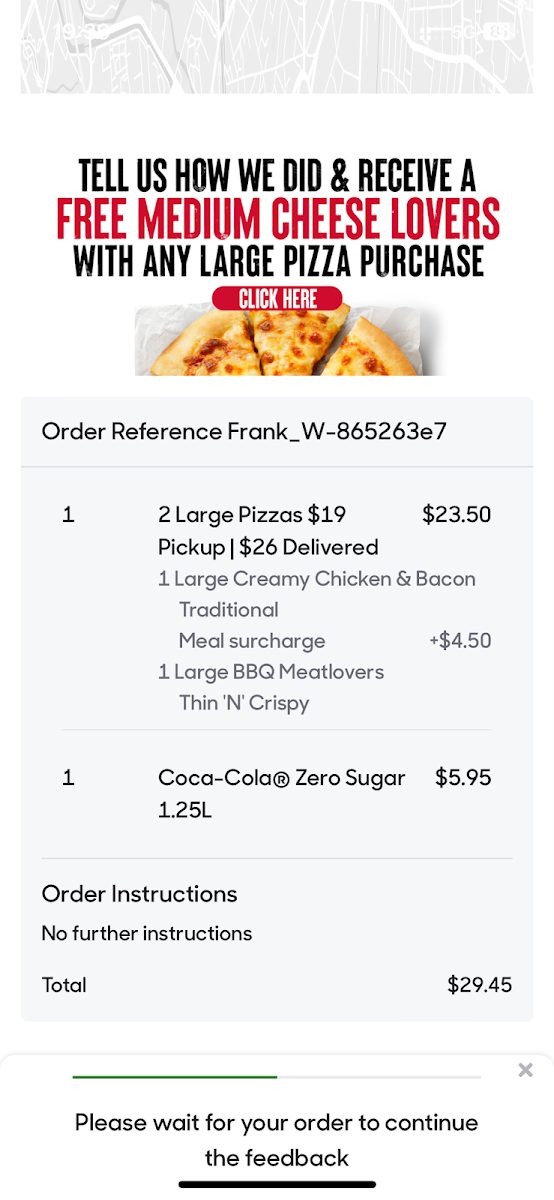 Menu, Pizza Hut Waterloo