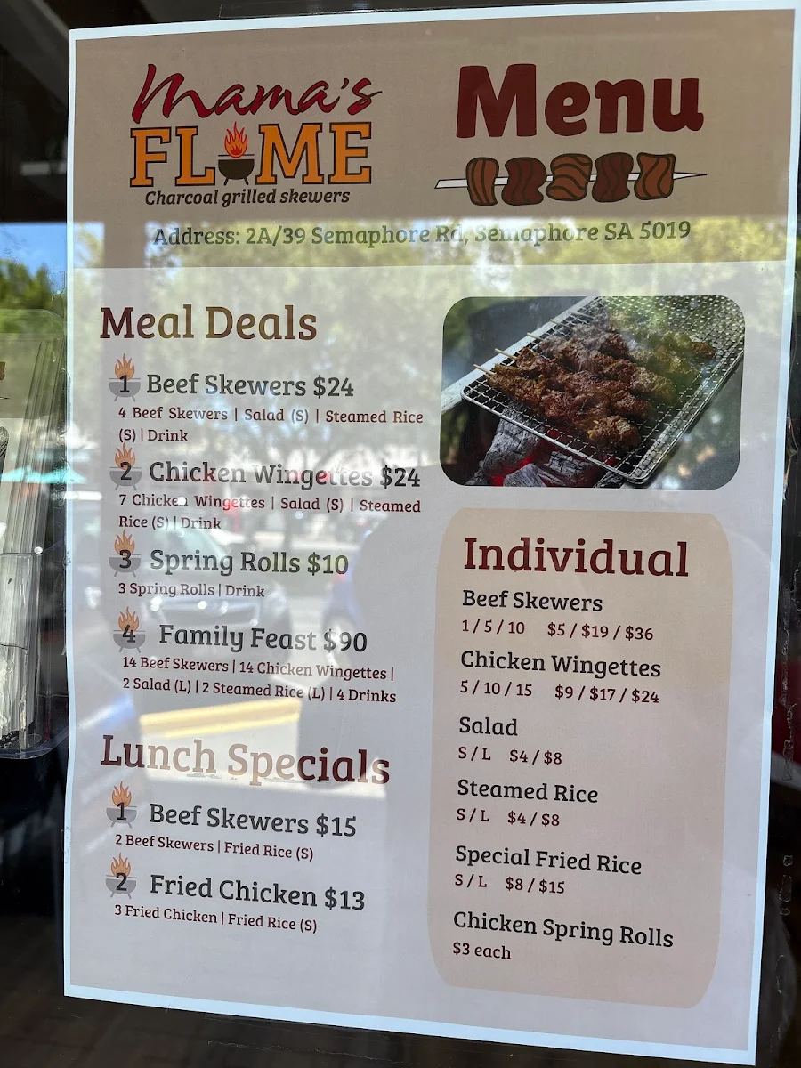 Menu, Mama's Flame