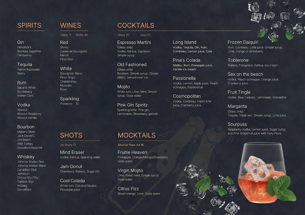 Menu, FAT CHEF Keilor East