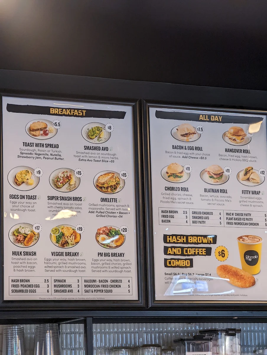 Menu, Piccolo Me Rydalmere
