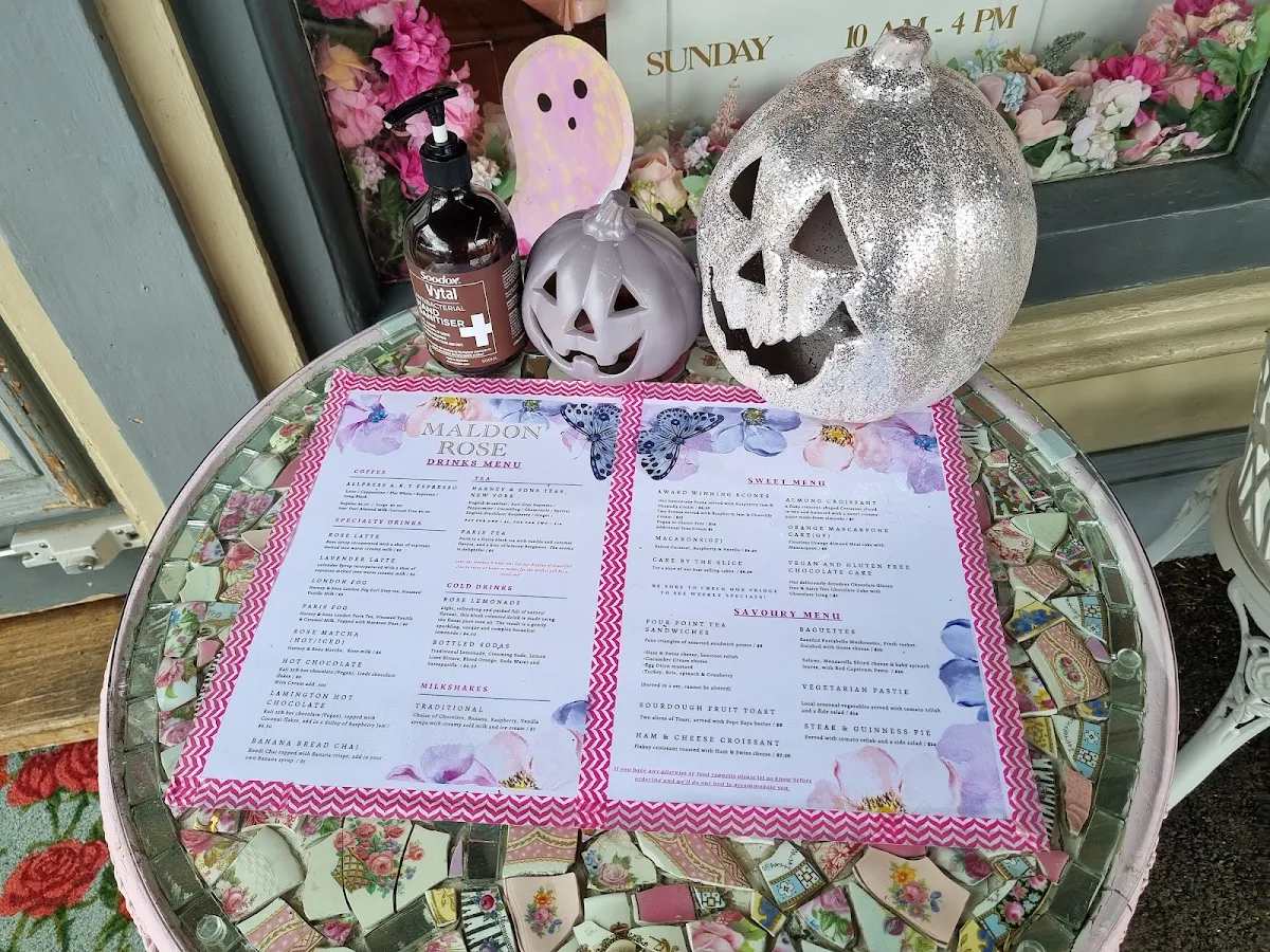 Menu, Maldon Rose & The Dessert Society