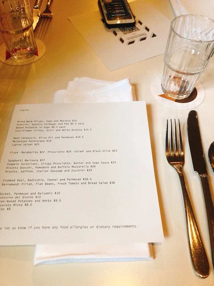 Menu, Lupino