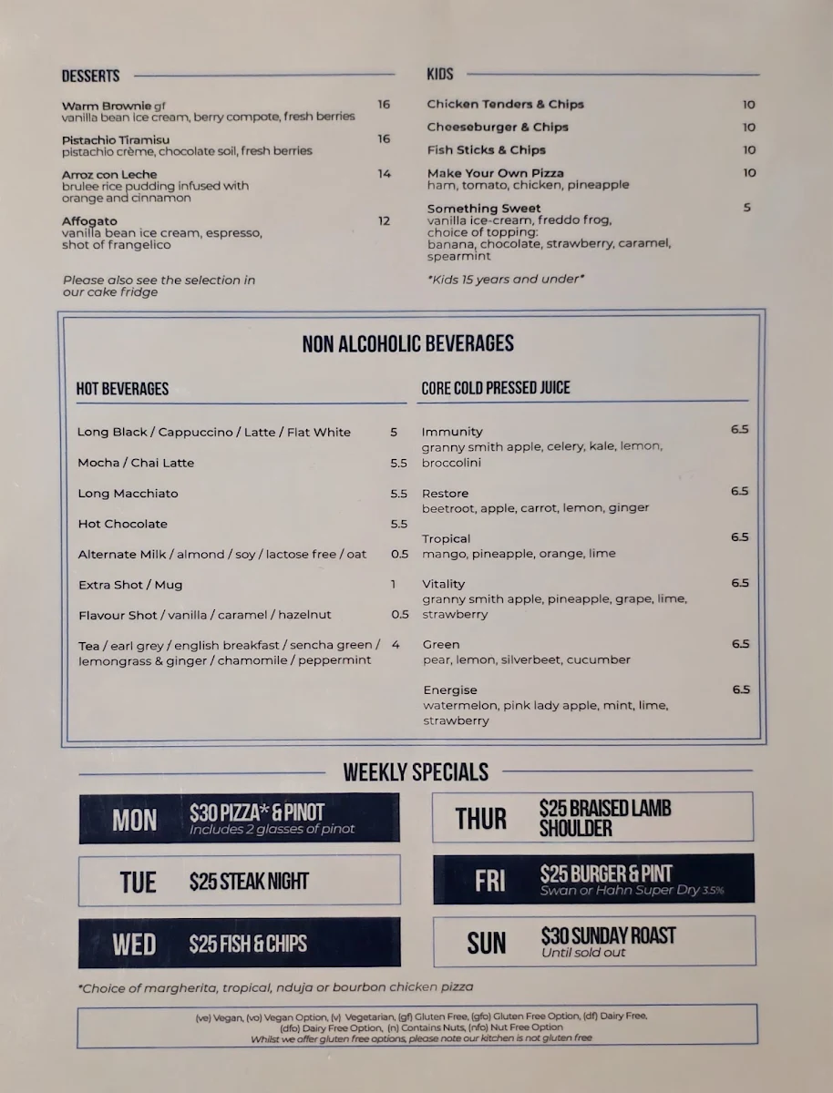 Menu, C Blu