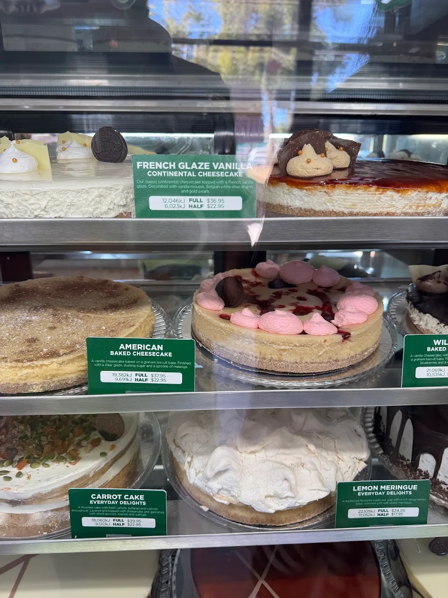 Menu, The Cheesecake Shop Cannington