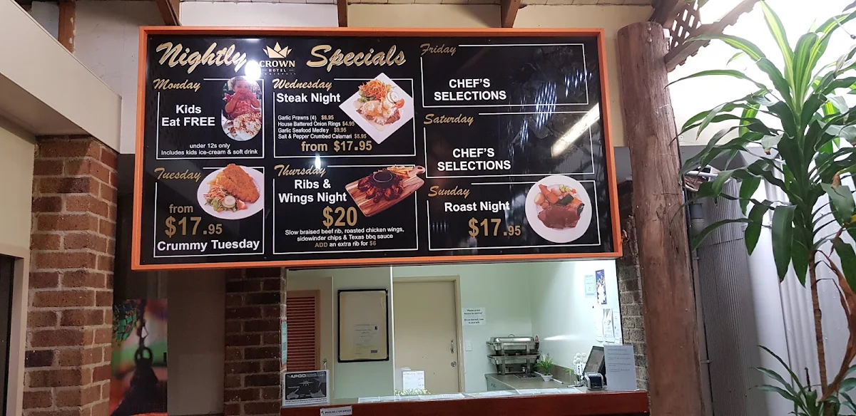 Menu, The Crown Hotel