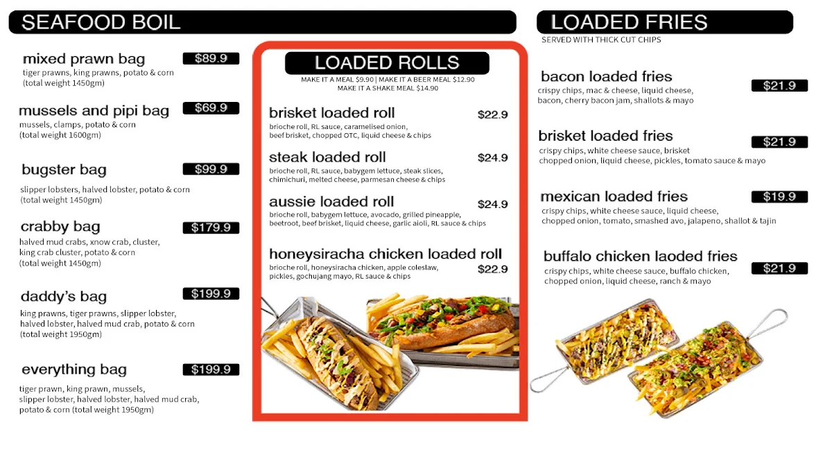 Menu, Ribs Lane Mount Lawley