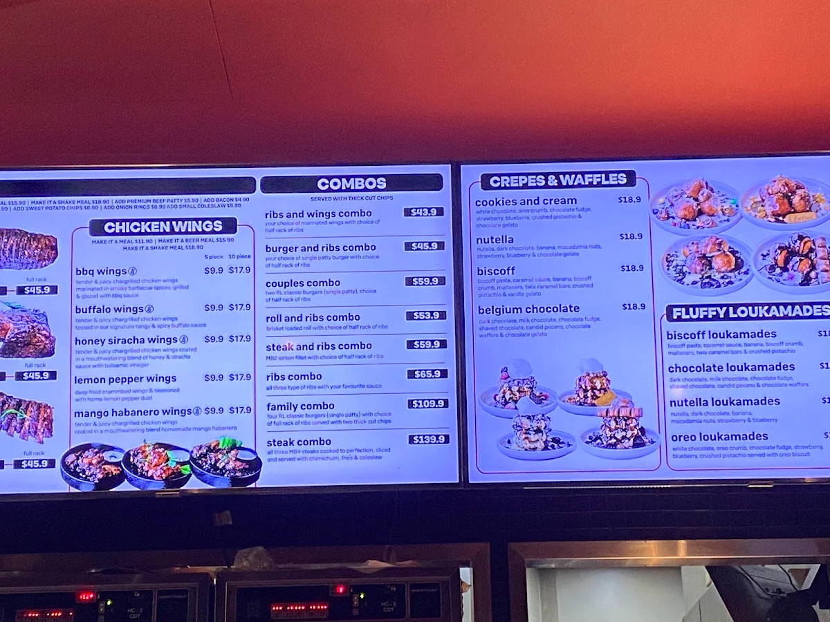 Menu, Ribs Lane Mount Lawley