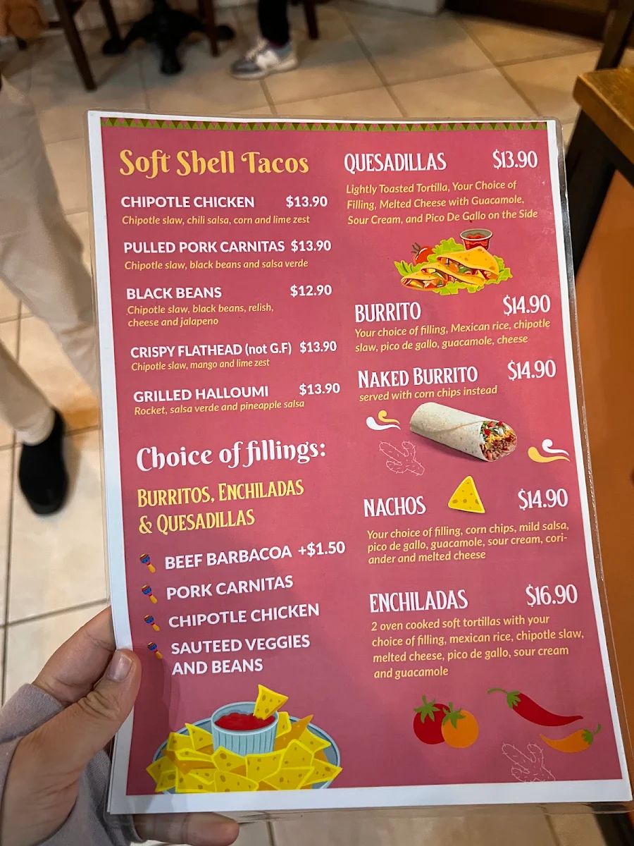 Menu, Guac N' Roll