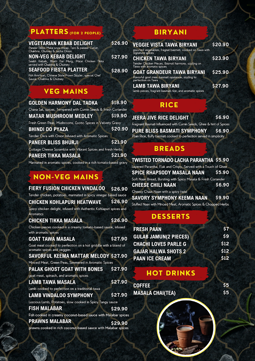 Menu, Clever Chachi - Best Indian Restaurant & Bar in Castle Hill