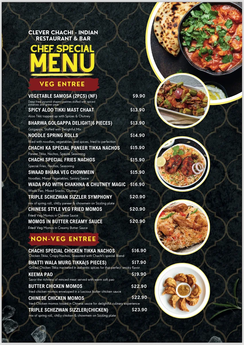 Menu, Clever Chachi - Best Indian Restaurant & Bar in Castle Hill