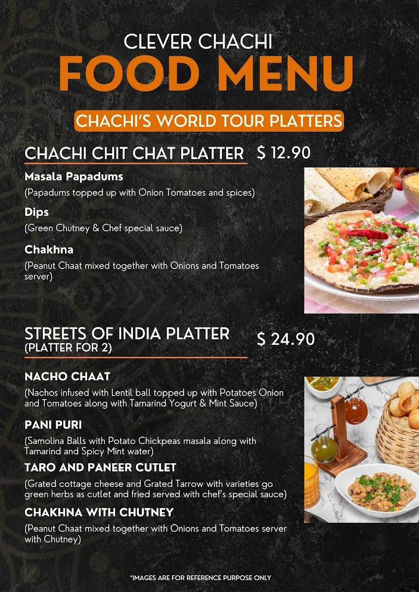 Menu, Clever Chachi - Best Indian Restaurant & Bar in Castle Hill