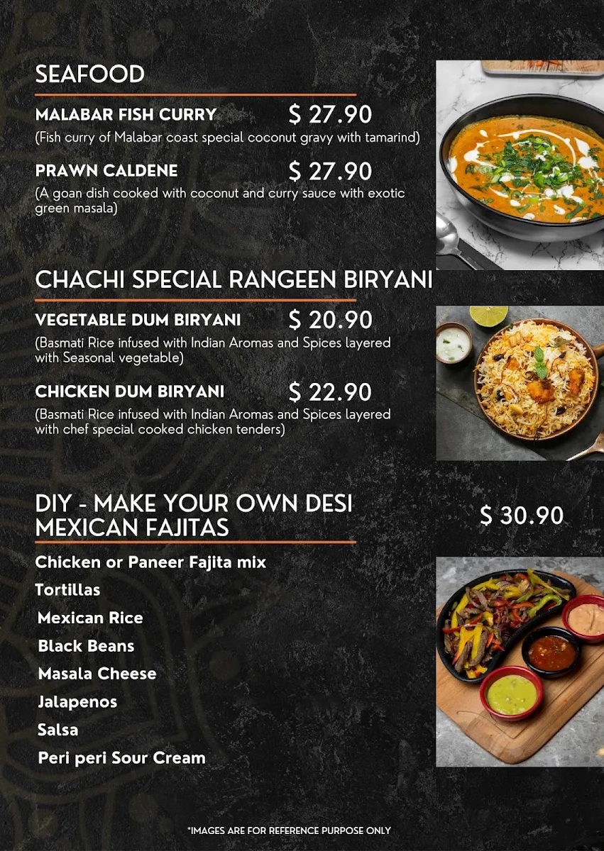 Menu, Clever Chachi - Best Indian Restaurant & Bar in Castle Hill