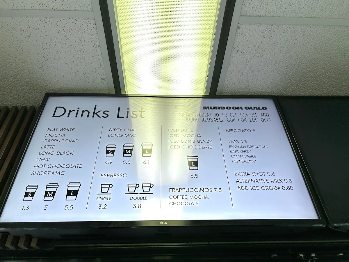 Menu, Cafe Kadjininy