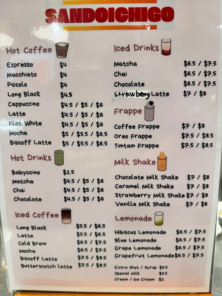 Menu, My Dear Dorothy(book cafe)