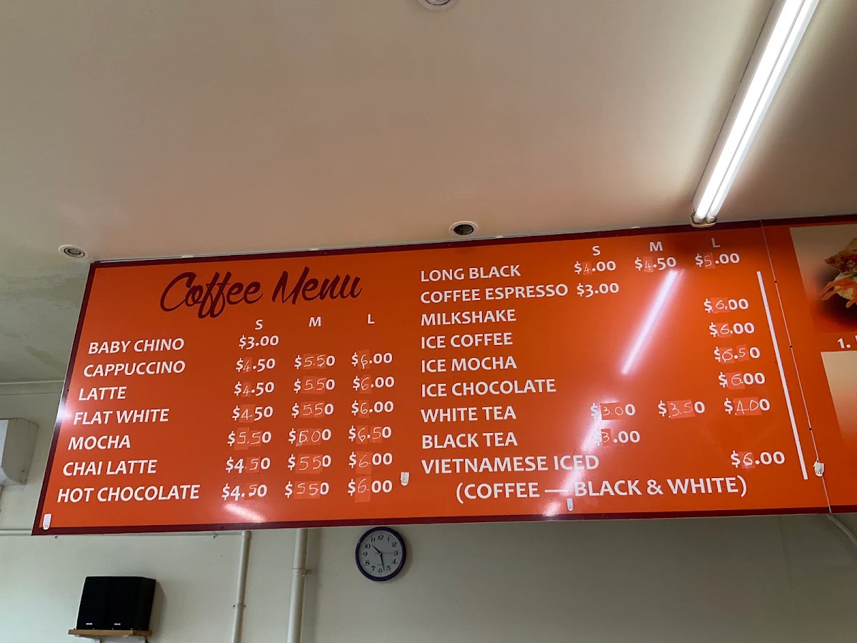 Menu, TN Bakery