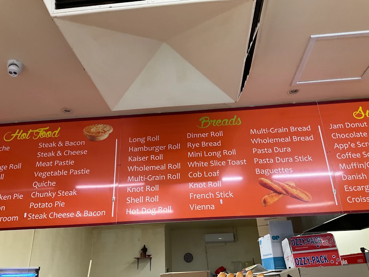 Menu, TN Bakery