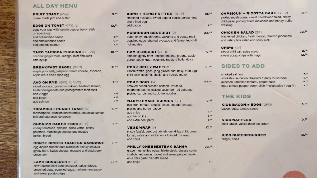 Menu, Groundhog Social