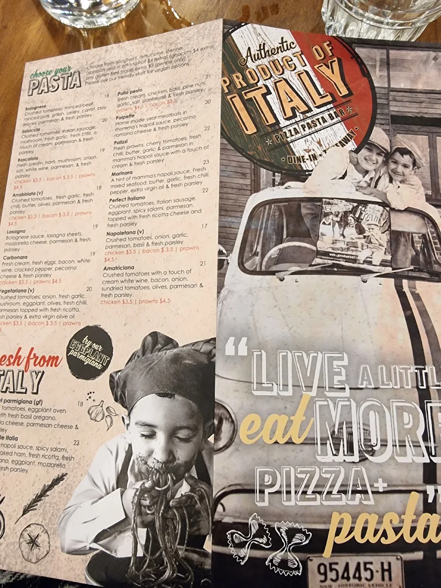 Menu, Product Of Italy Minchinbury