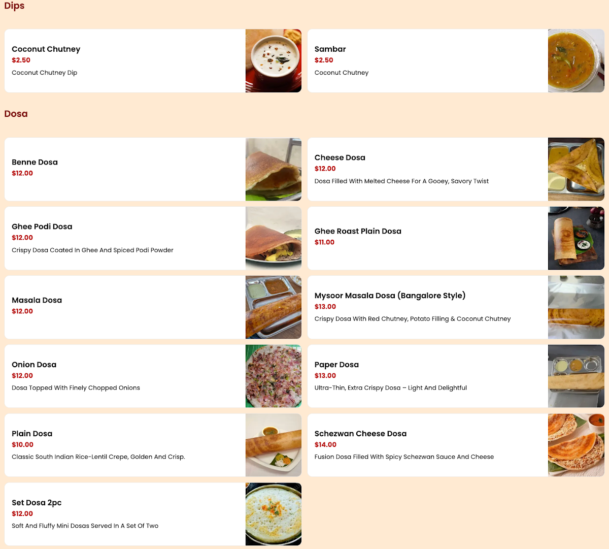 Menu, SV Bhavana Pure Veg | Authentic Bangalore Style Food
