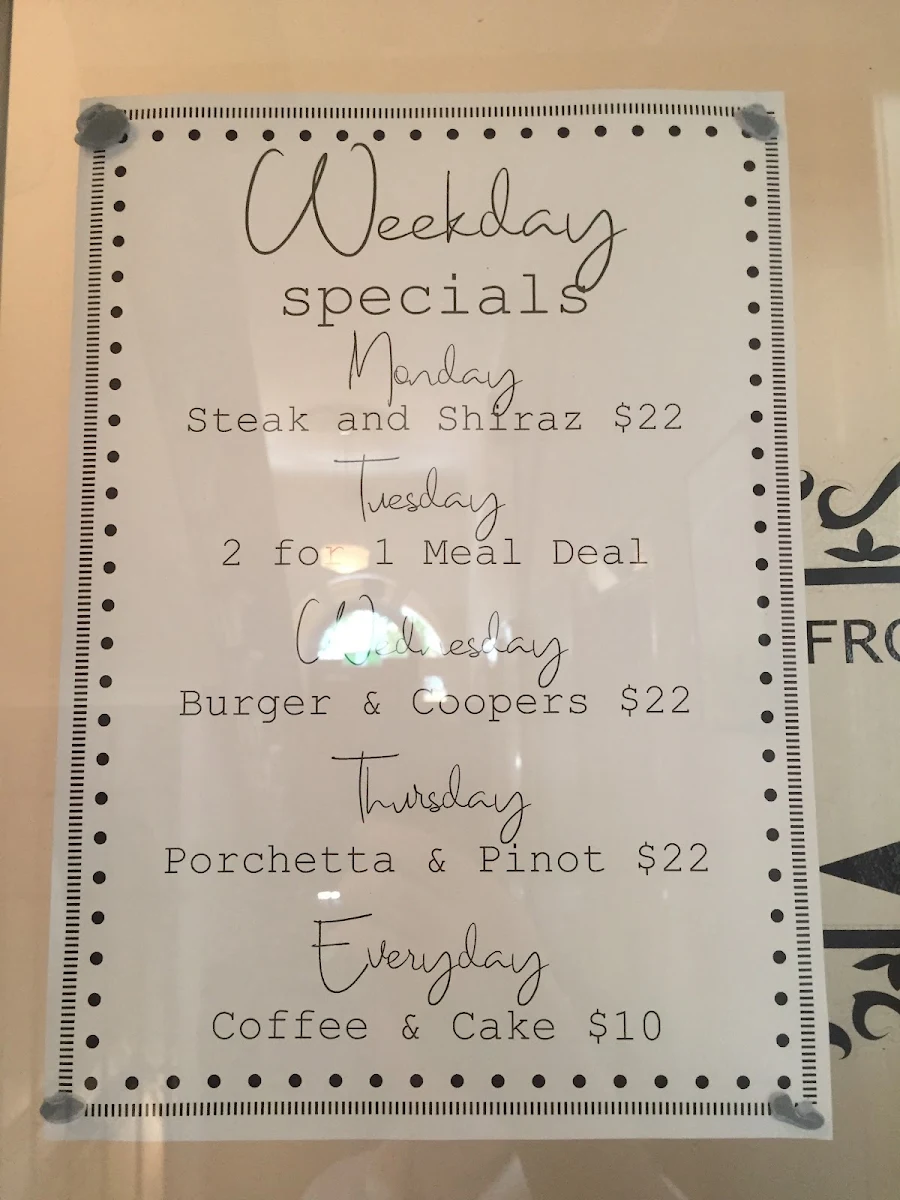 Menu, The Kentish Hotel