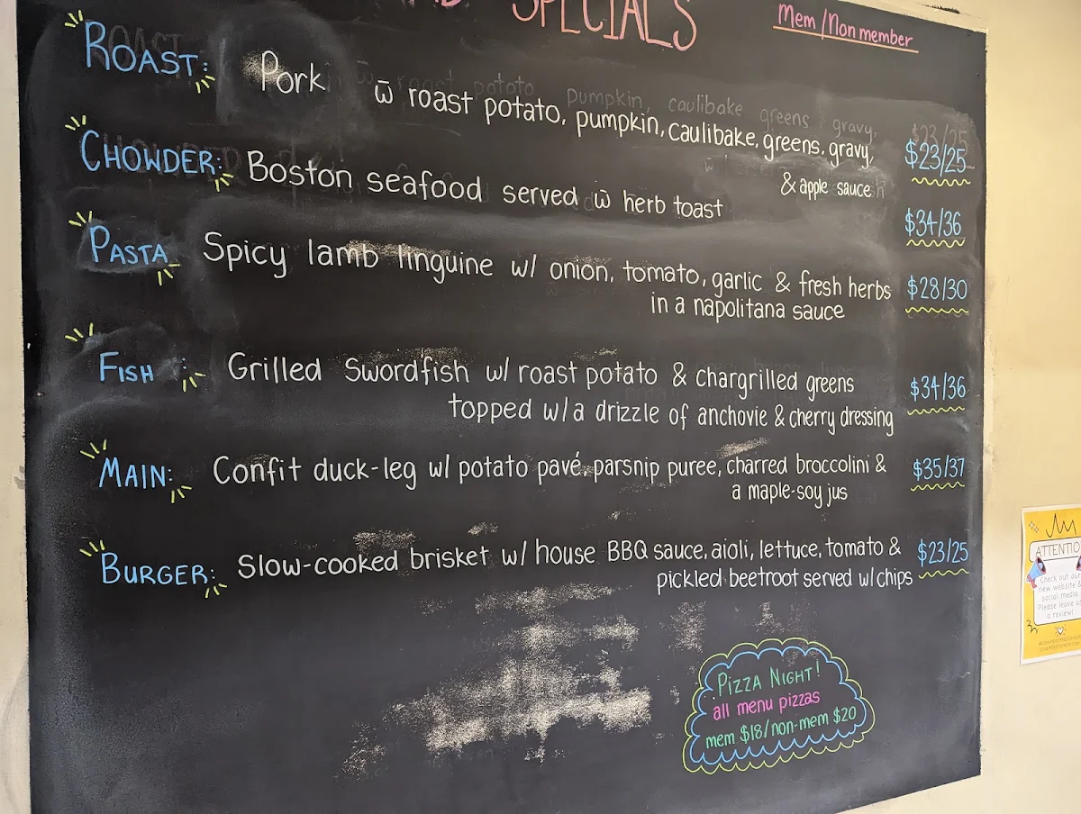 Menu, Cowper Street Diner