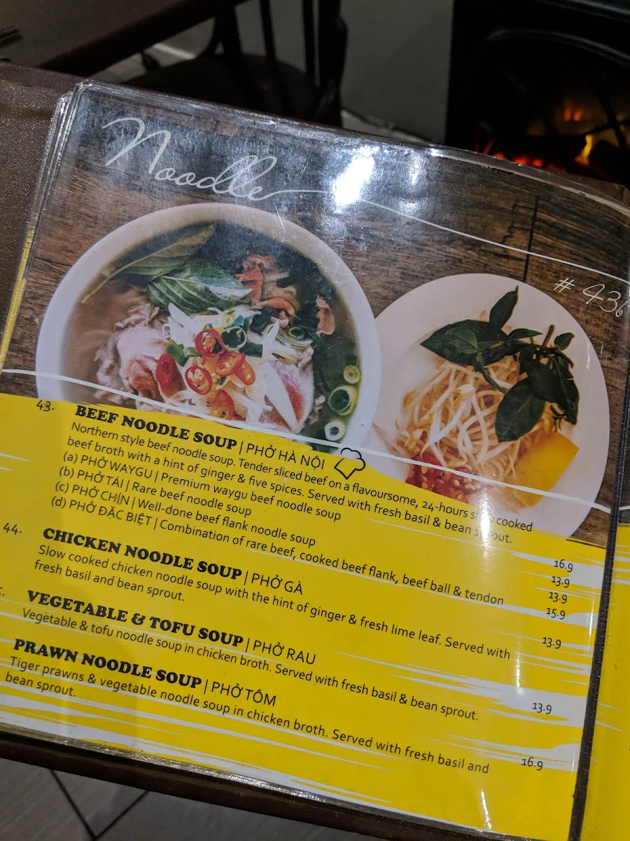 Menu, La Sen Vietnamese Restaurant