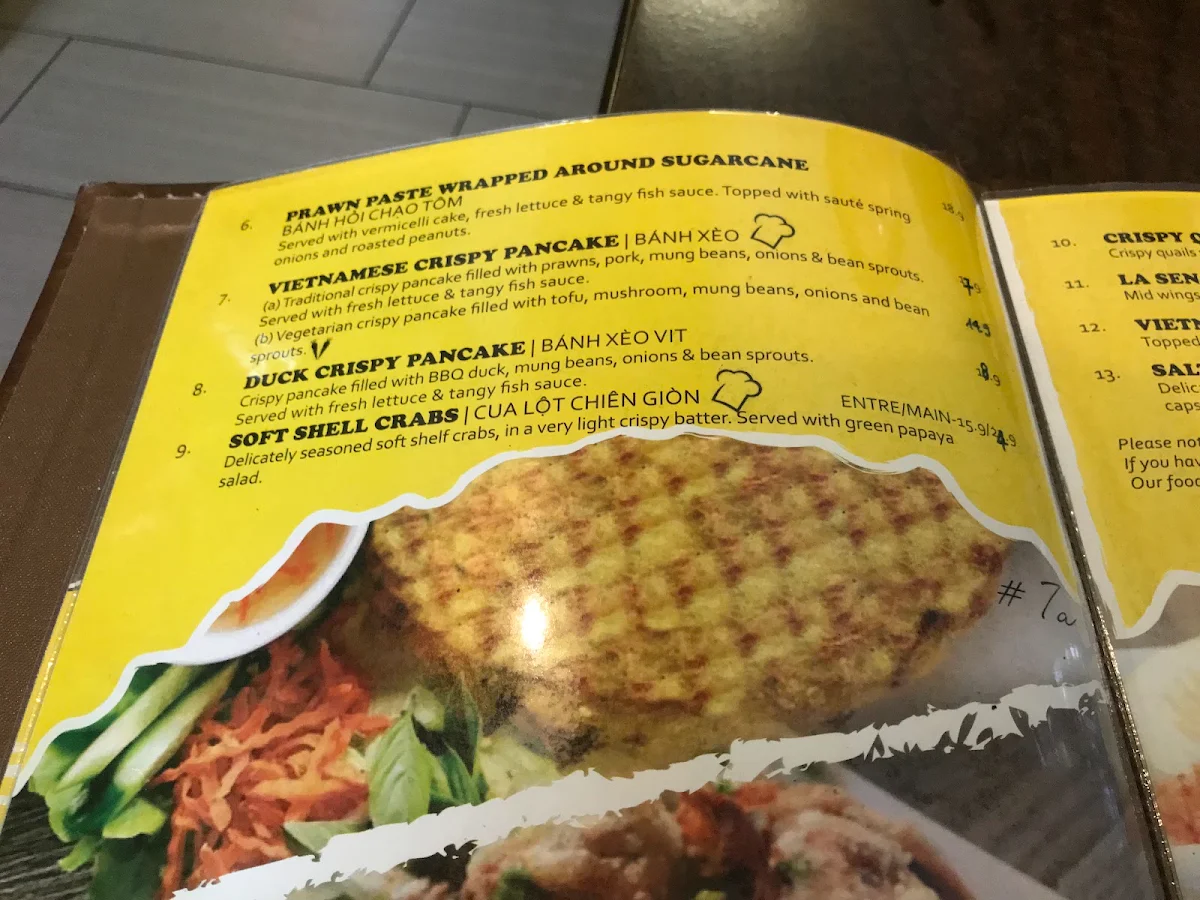 Menu, La Sen Vietnamese Restaurant