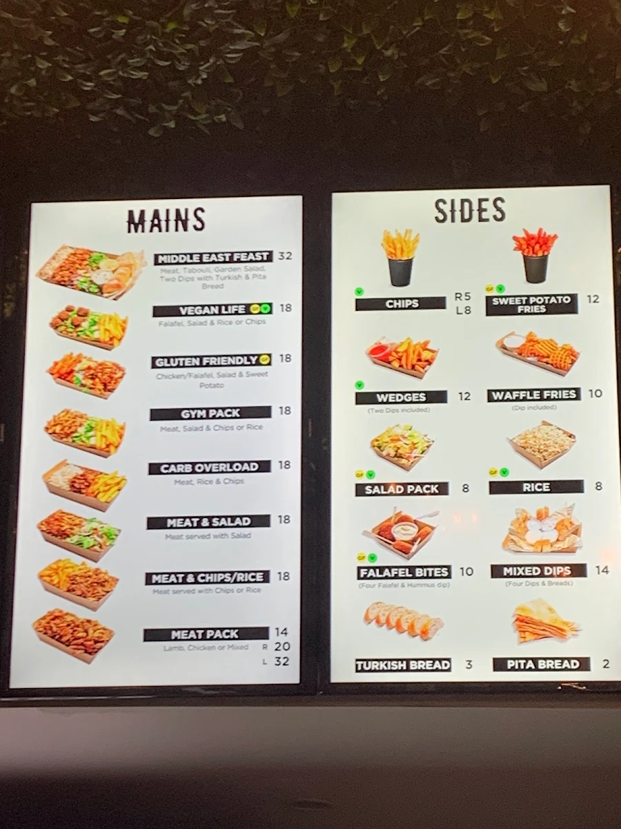 Menu, Glenny Kebabs - Glen Waverley