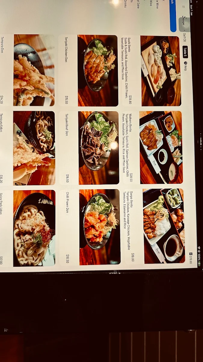 Menu, Sanpo Japanese Restaurant