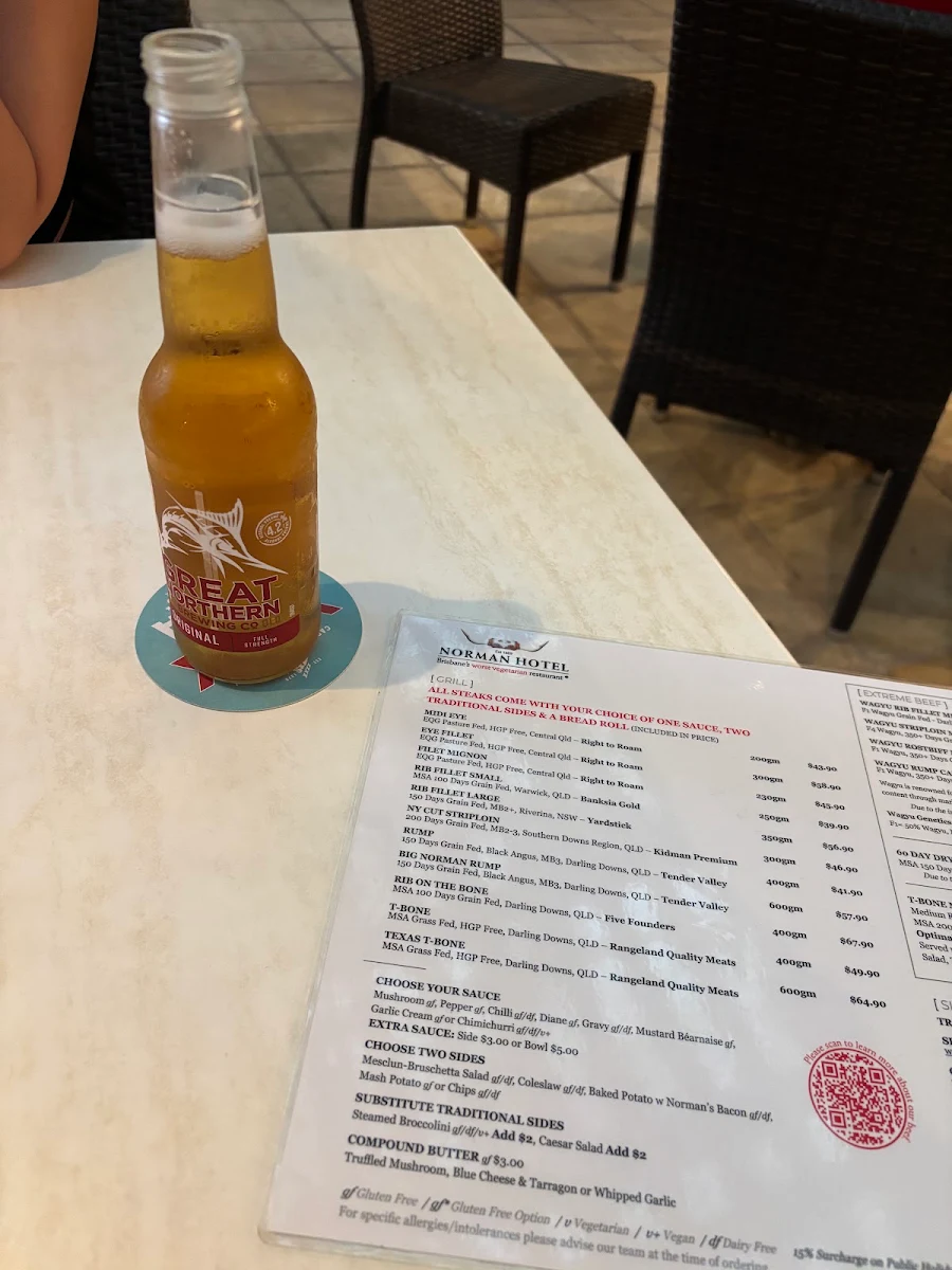 Menu, Norman Hotel
