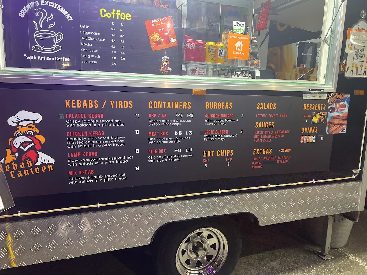 Menu, Kebab Canteen