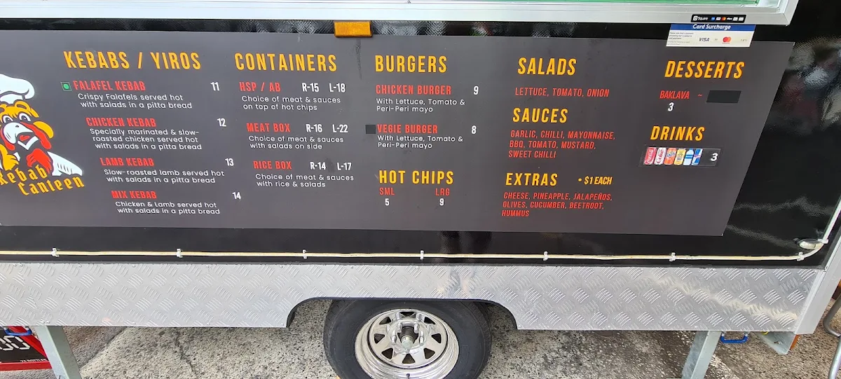 Menu, Kebab Canteen