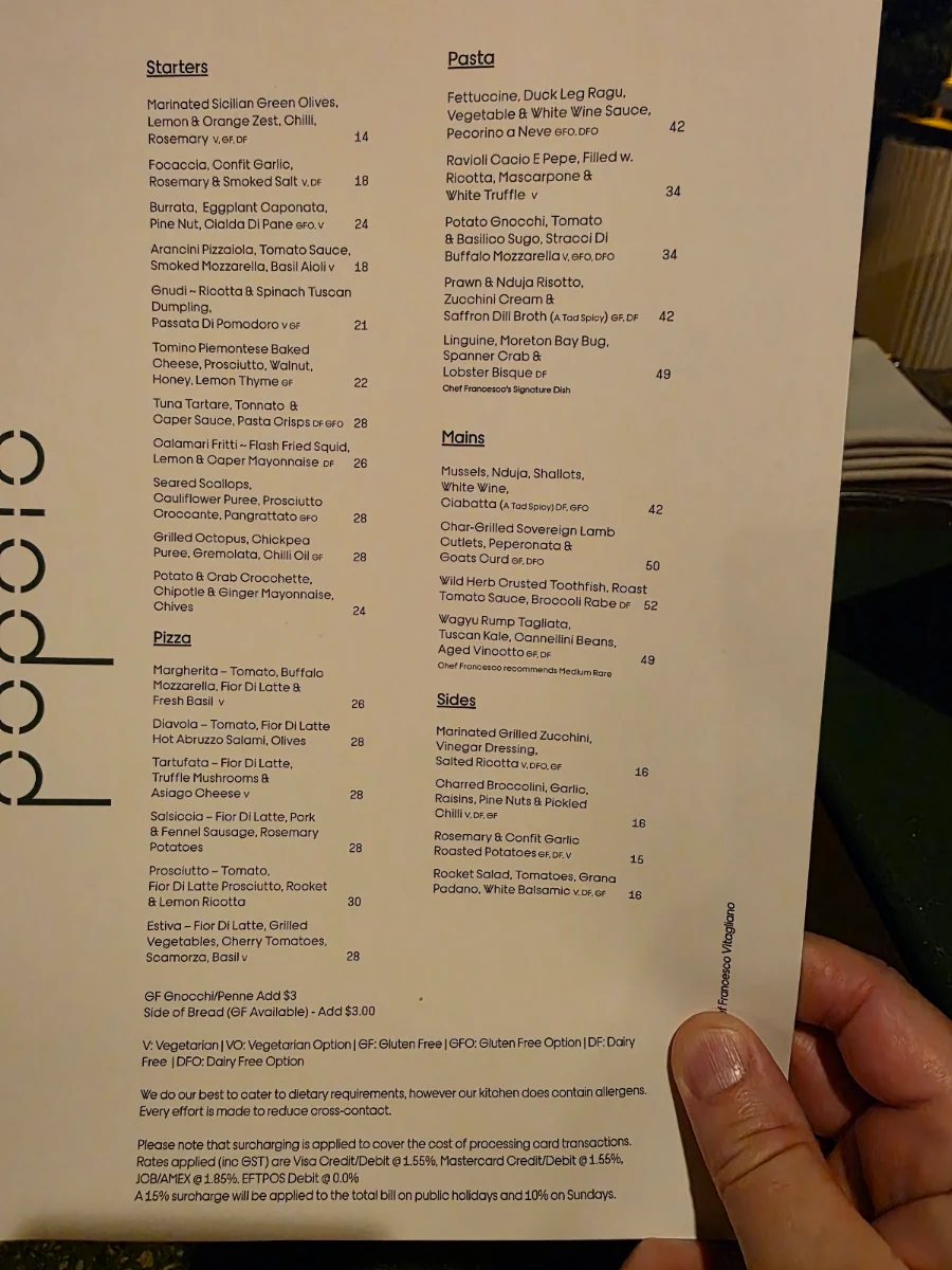 Menu, POPOLO