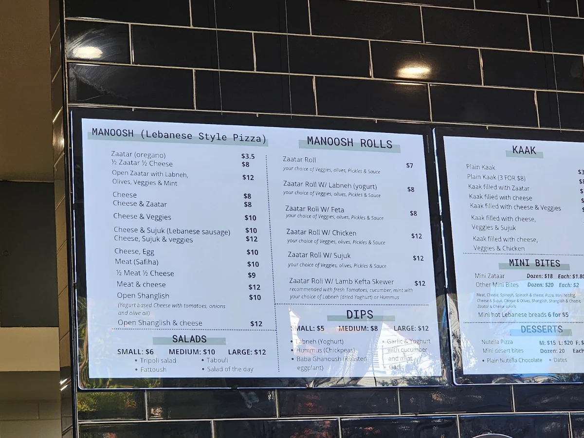 Menu, Tripoli Pizza