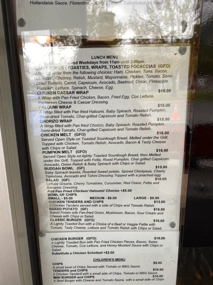 Menu, Coffee By Design Ballarat