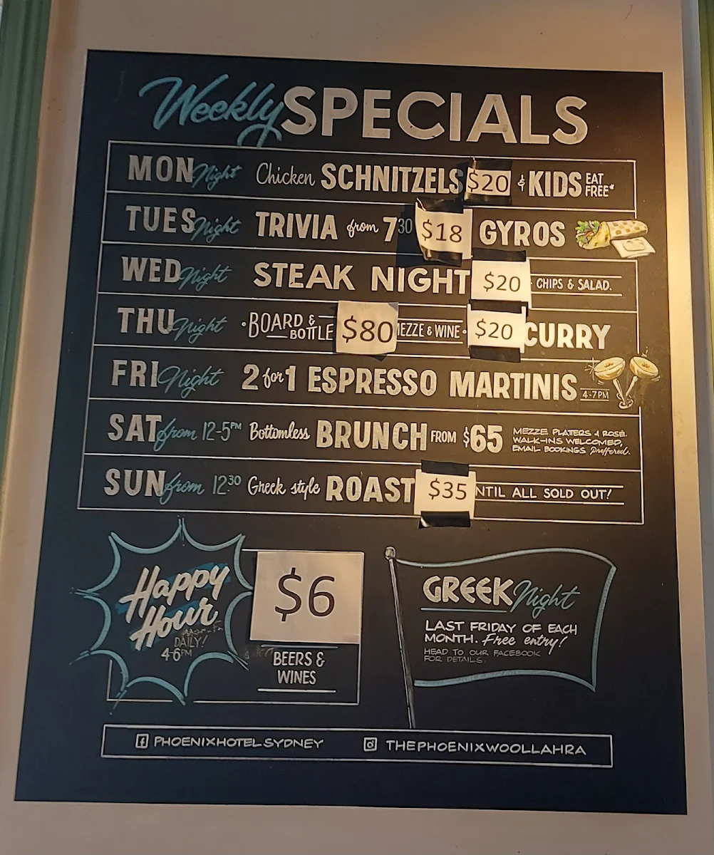 Menu, Phoenix, Woollahra