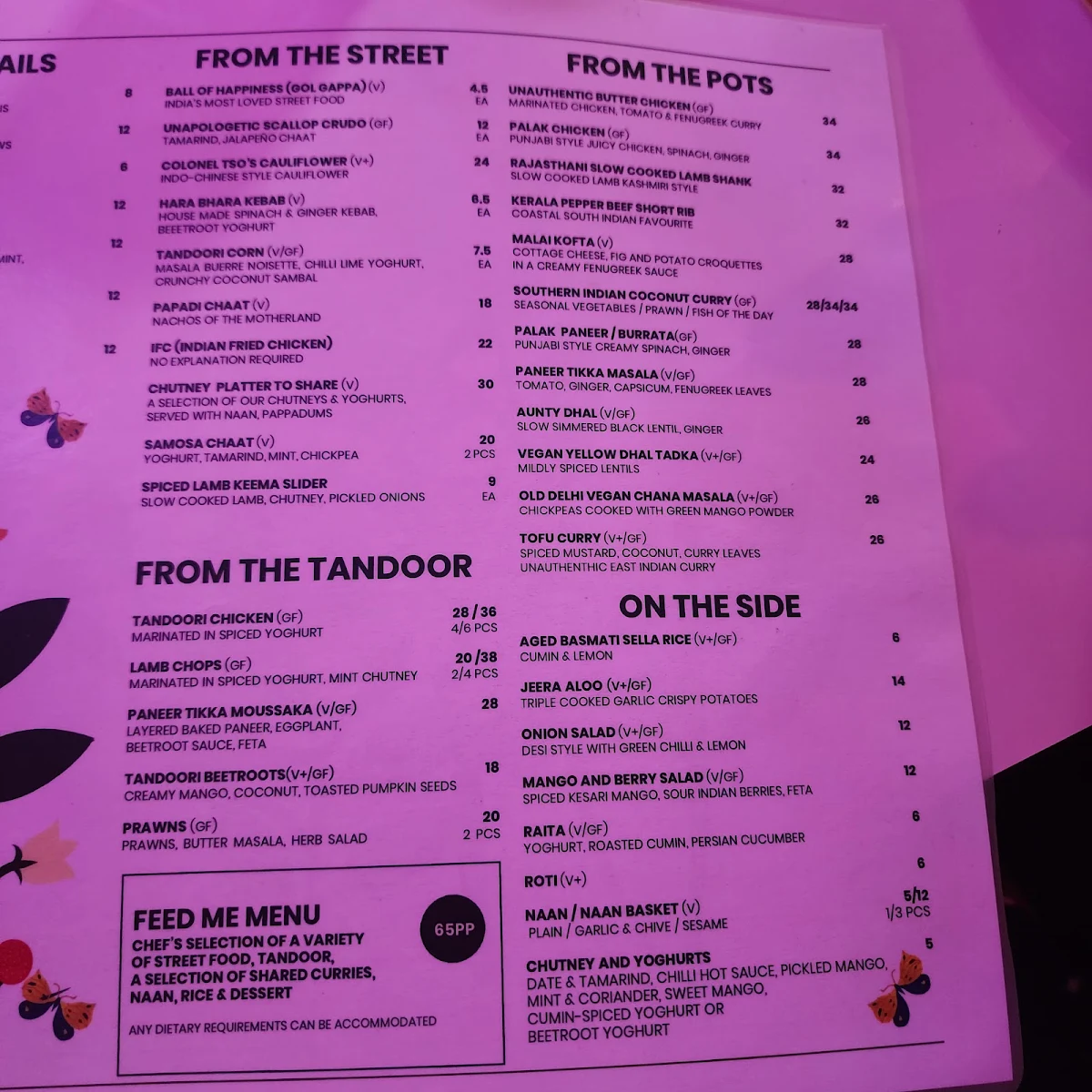 Menu, Daughter In Law Melbourne CBD
