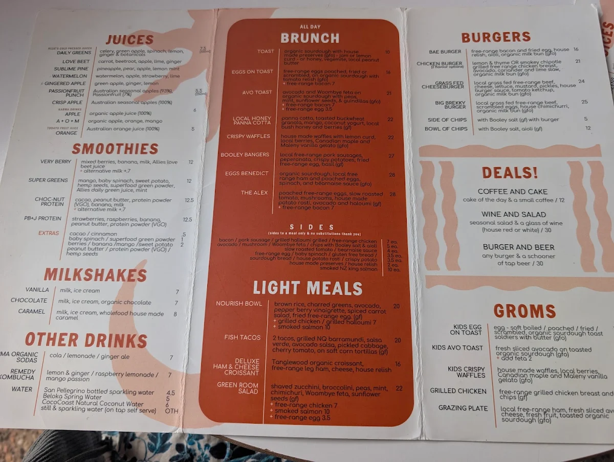 Menu, The Booley
