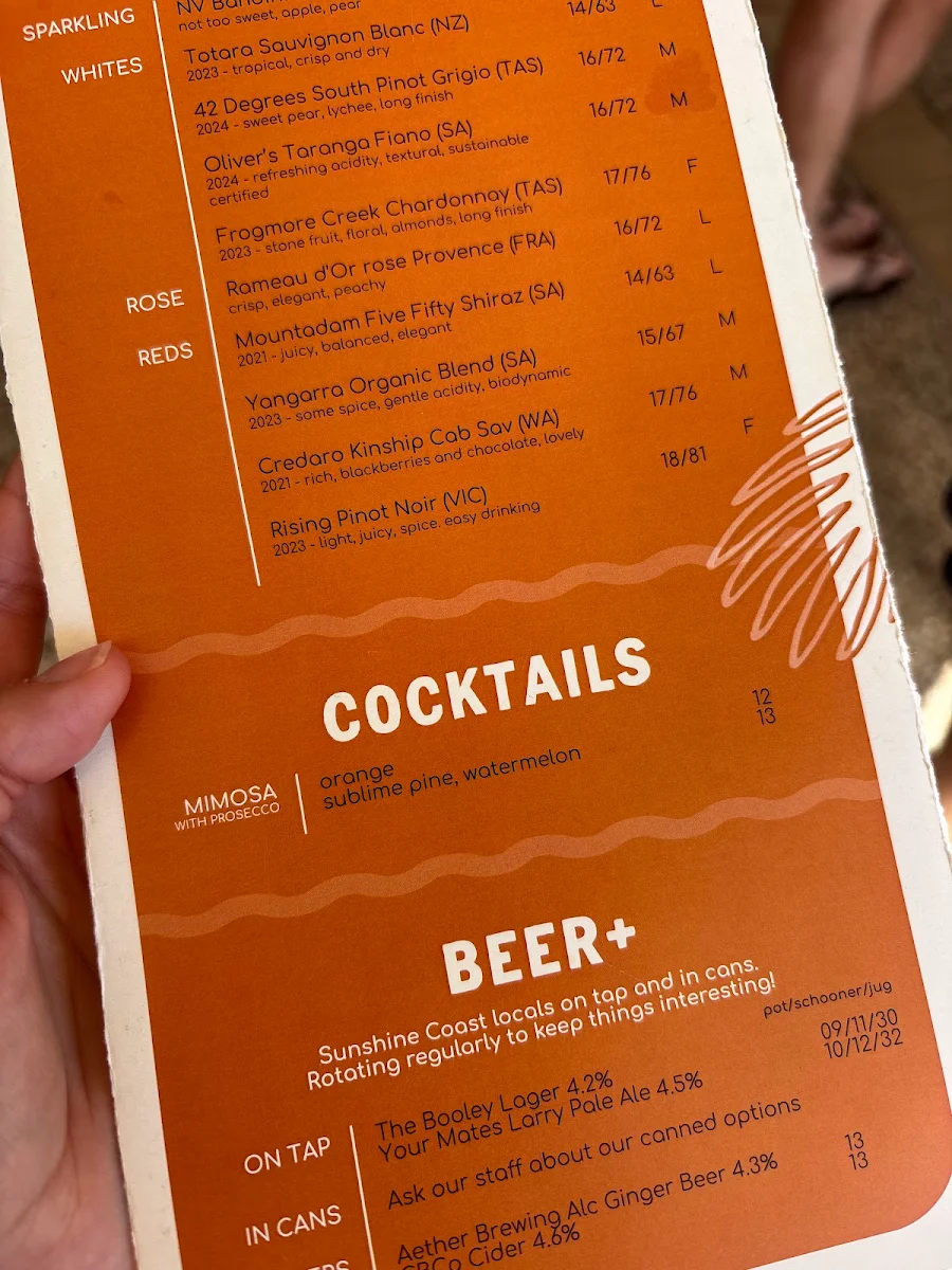 Menu, The Booley