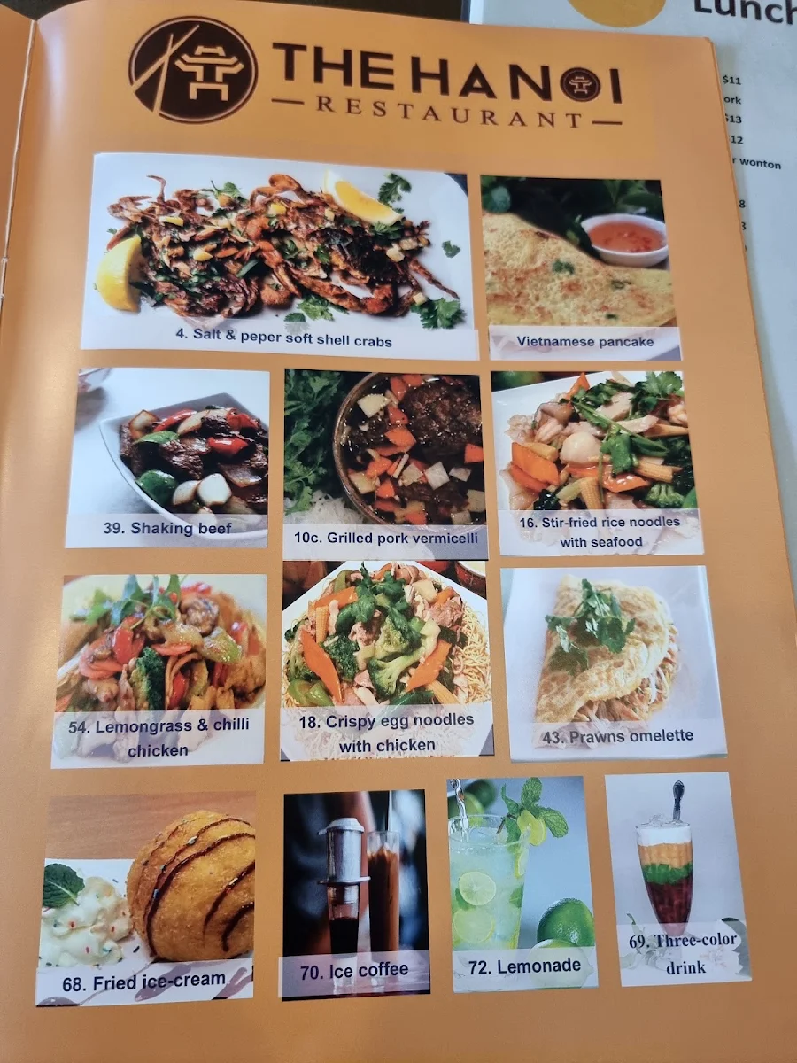 Menu, The Hanoi Restaurant