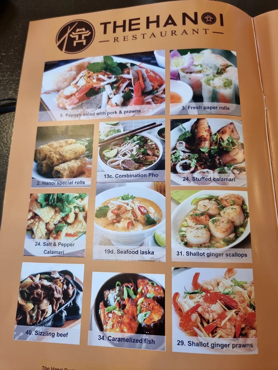 Menu, The Hanoi Restaurant