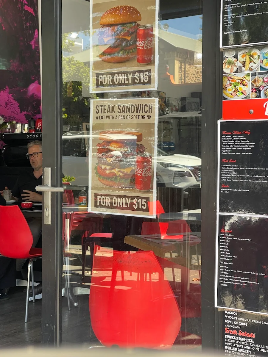 Menu, Scootz Café