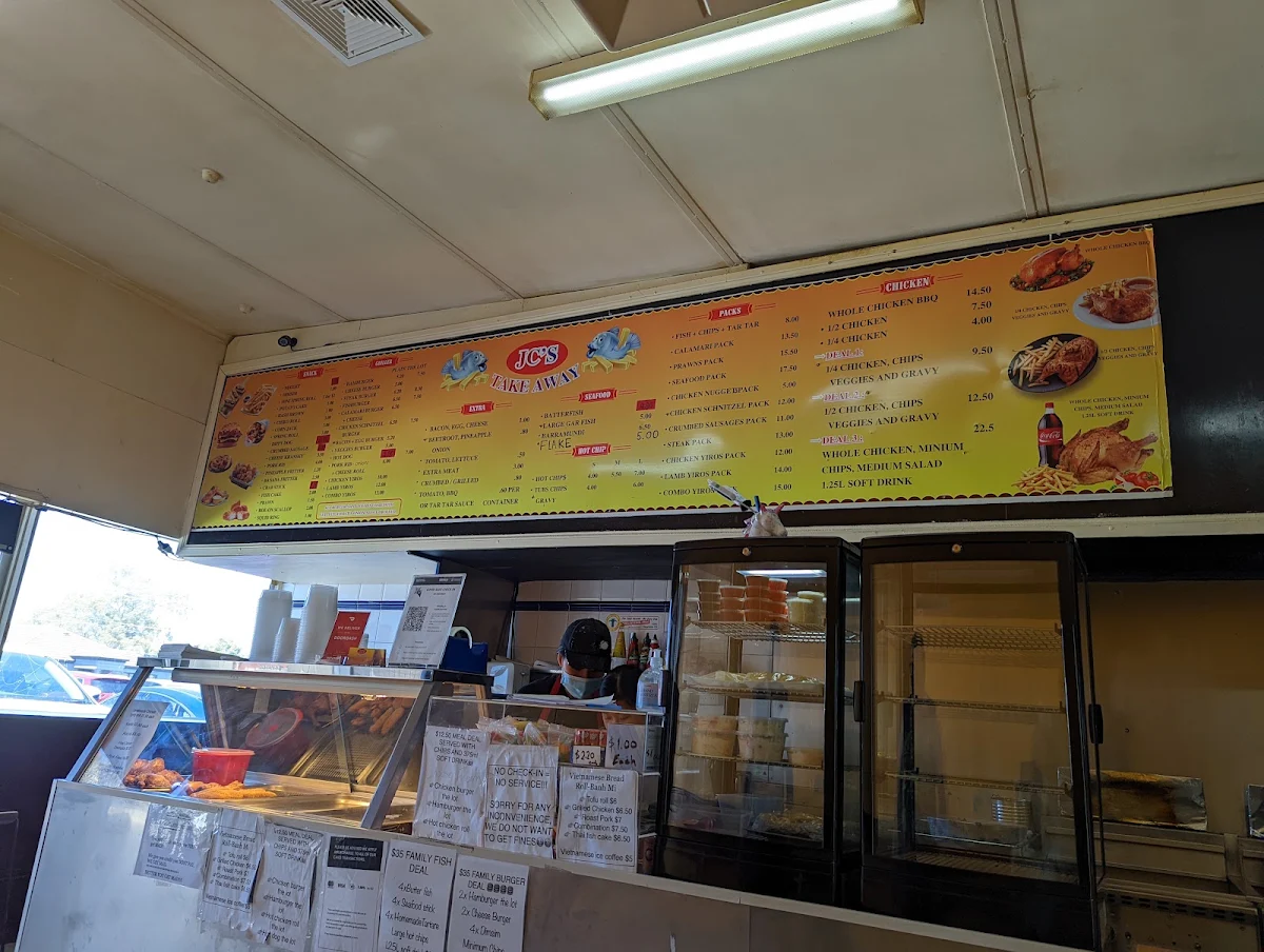 Menu, JC’s Takeaway