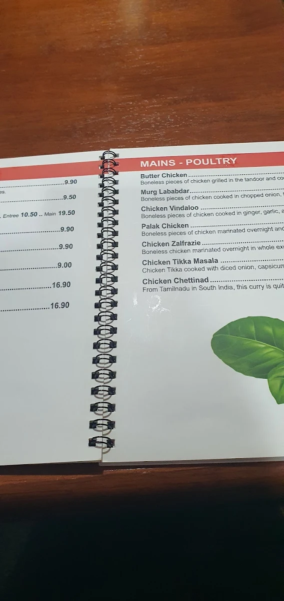 Menu, Tikkka N Talkk Indian Restaurant