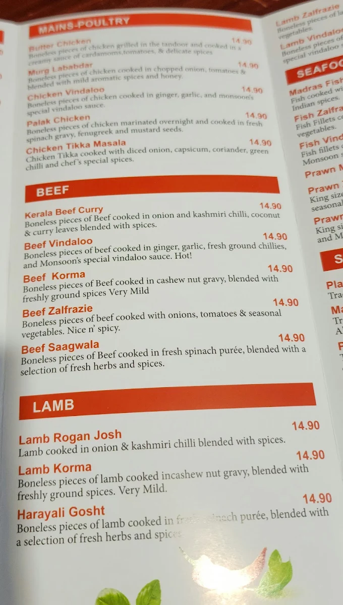 Menu, Tikkka N Talkk Indian Restaurant