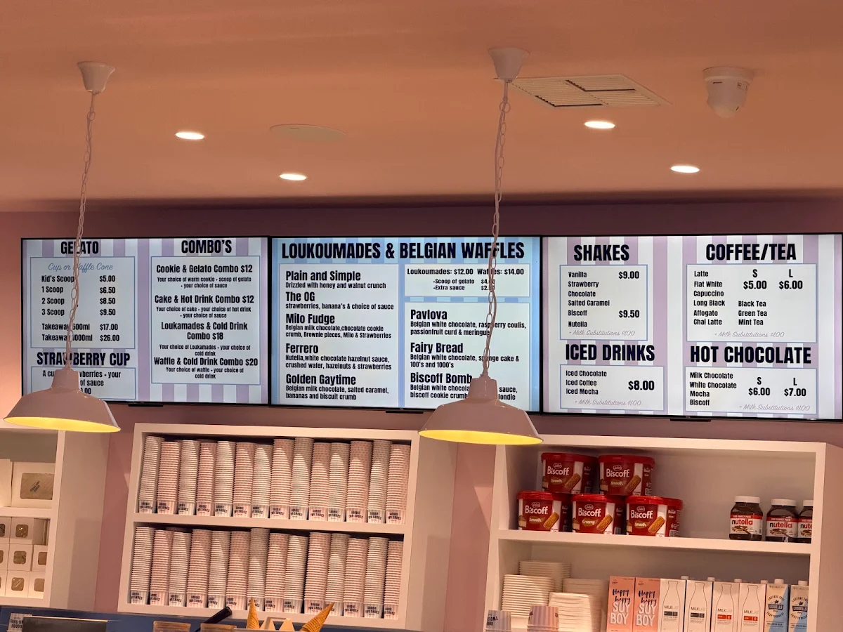 Menu, Goodie Two Shoes - Gelato & Dessert Bar