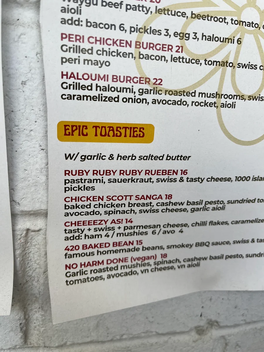 Menu, Love Street Store
