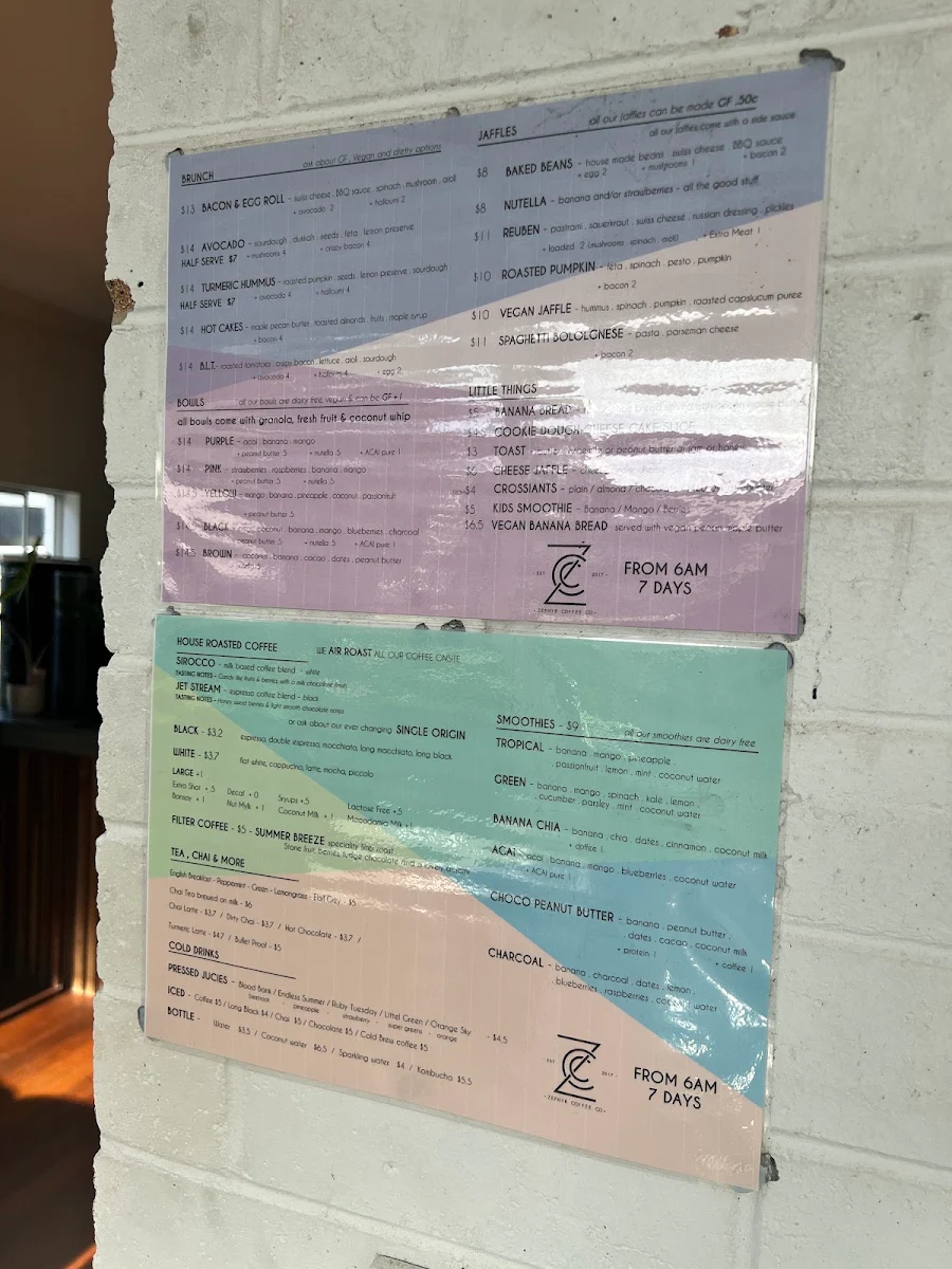 Menu, Love Street Store